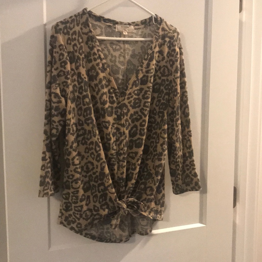 Leopard waffle knit